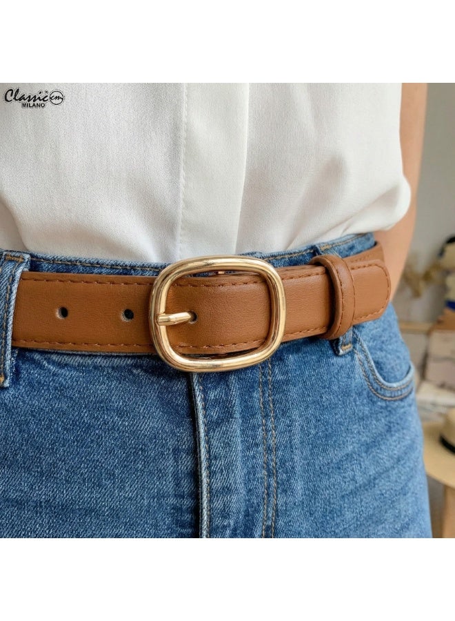 Classic Milano Women's Belt with Gift Box | Faux Leather Ladies Belt for Dresses, Jeans & Gowns | Stylish Womens Belt | Adjustable Girls Belt | Belt for Women with Elegant Buckle - Image 2